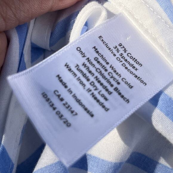 TALBOTS PERFECT SHIRT FRENCH STRIPE PEARL GOLD BUTTONS PROFESSIONAL SZ  18W - Picture 11 of 11